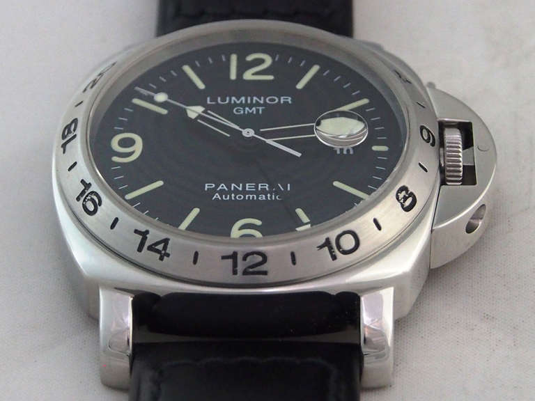 Panerai Stainless Steel Luminor GMT Wristwatch PAM 23 4