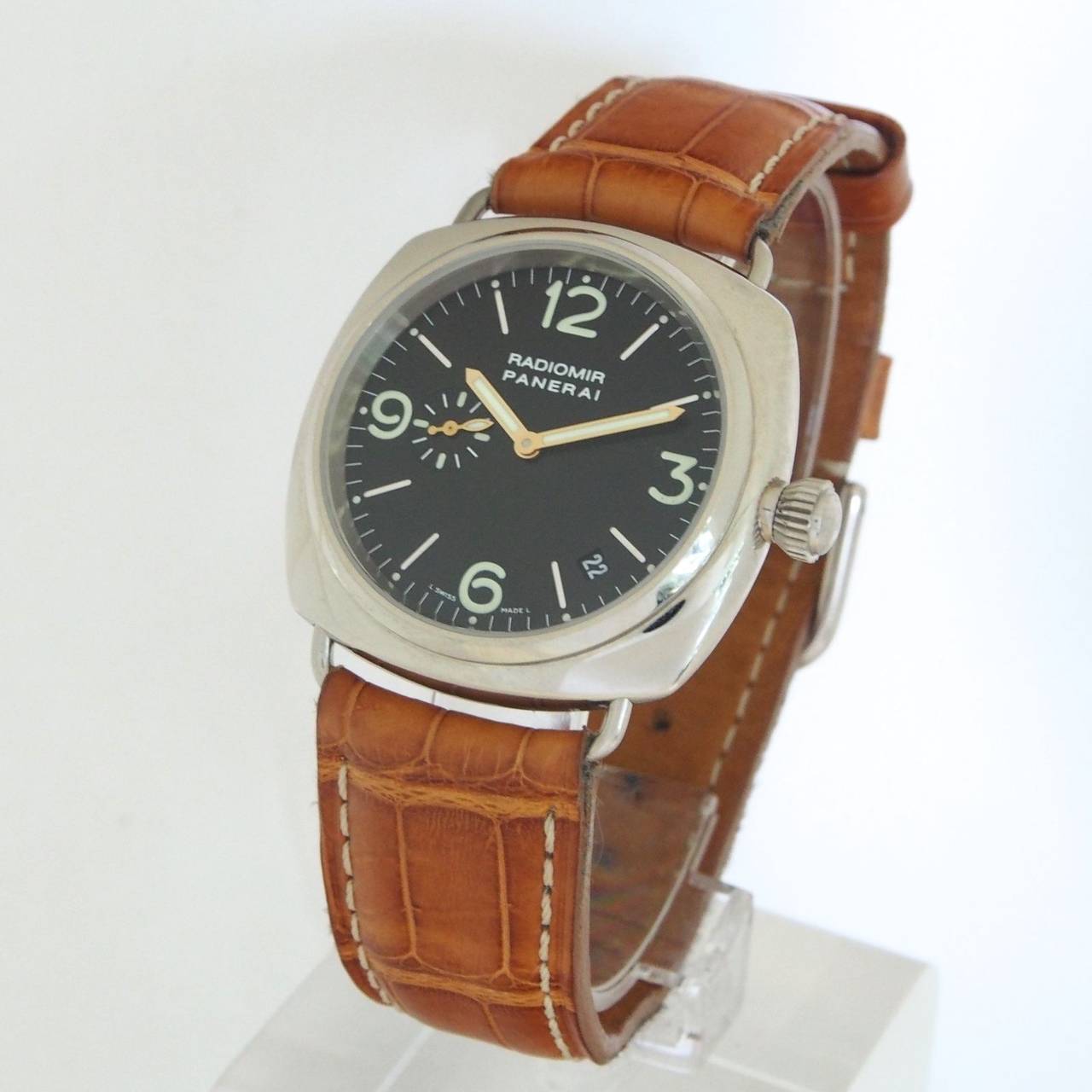 Men's Panerai Pam White Gold 62 Radiomir Zenith Movement Wristwatch Ref PAM0062
