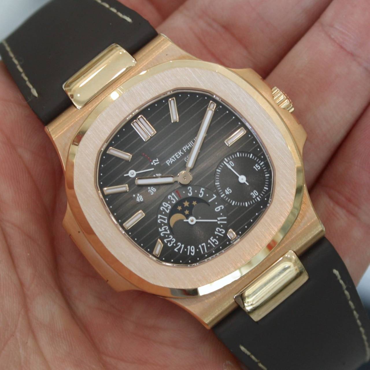 Patek Philippe Rose Gold Nautilus Automatic Wristwatch Ref 5712R at ...
