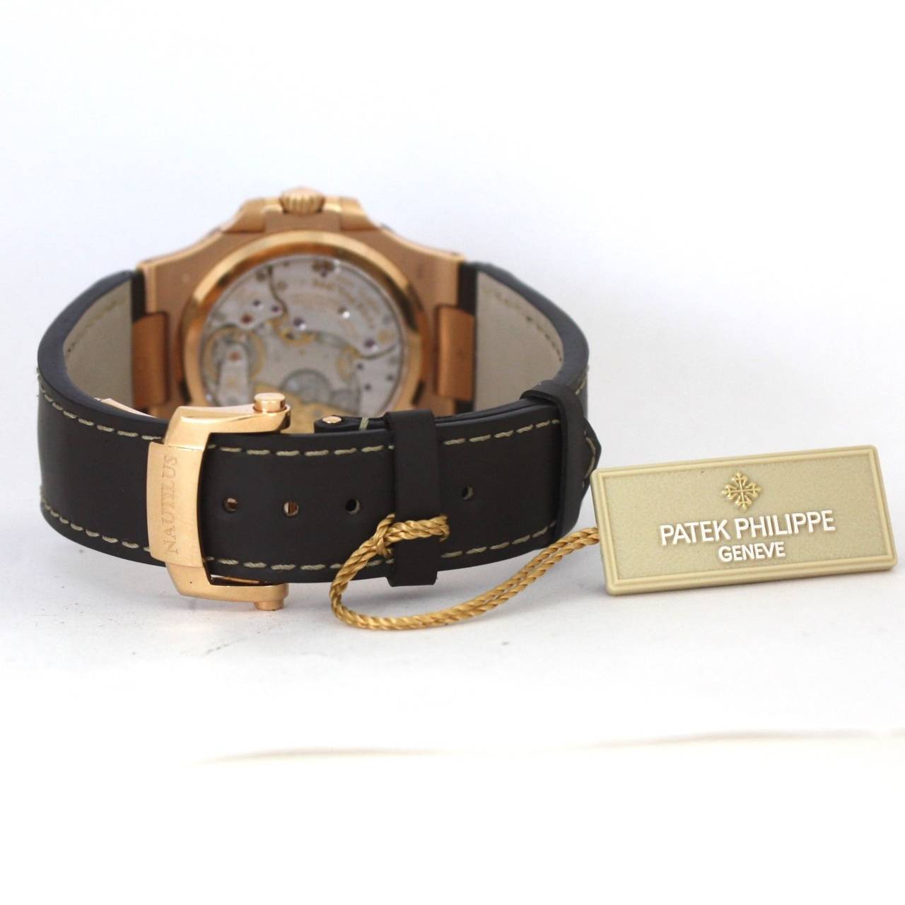 Patek Philippe Rose Gold Nautilus Automatic Wristwatch Ref 5712R In Excellent Condition In Los Angeles, CA