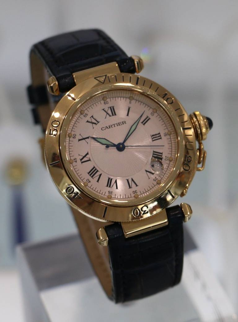 Men's Cartier Yellow Gold Pasha Automatic Wristwatch with Date