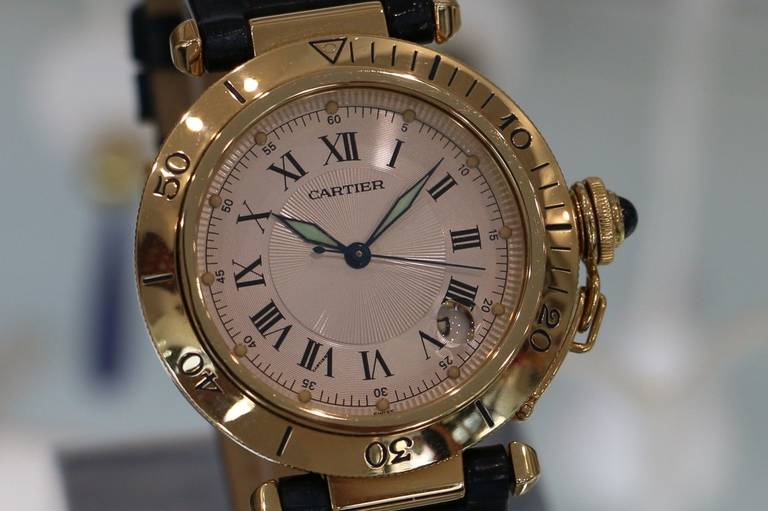 Cartier Yellow Gold Pasha Automatic Wristwatch with Date 1