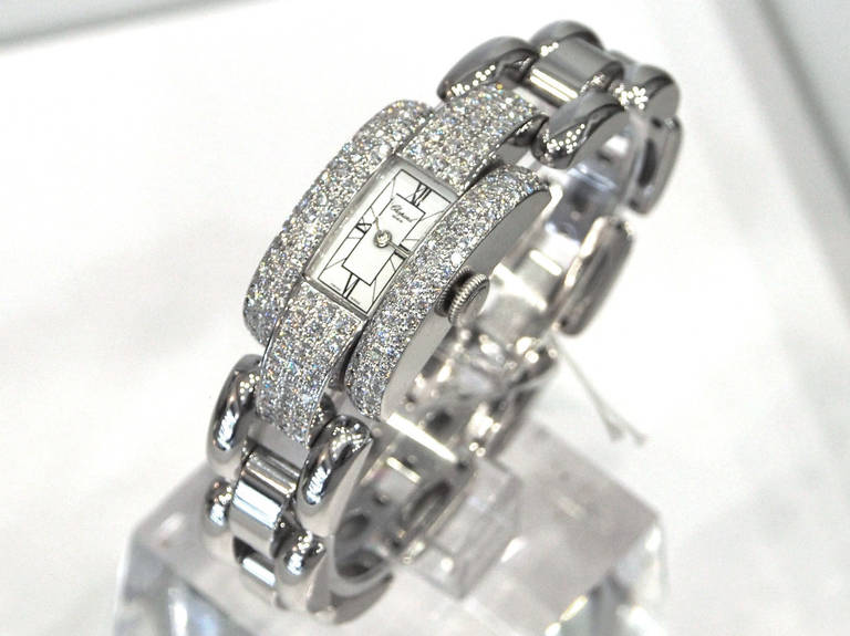 Chopard Lady's White Gold and Diamond La Strada Bracelet Watch In Excellent Condition In Los Angeles, CA