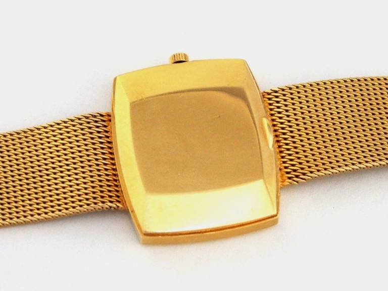 Patek Philippe Yellow Gold Cushion Bracelet Manual Wristwatch Ref 3527 For Sale 1