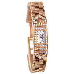Audemars Piguet Lady's Charleston Yellow Gold and Diamond Bracelet Watch