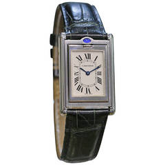 Cartier Lady's Stainless Steel Tank Basculante Wristwatch