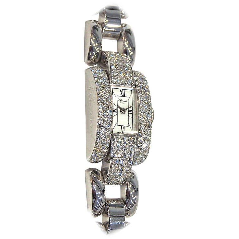 Chopard Lady's White Gold and Diamond La Strada Bracelet Watch