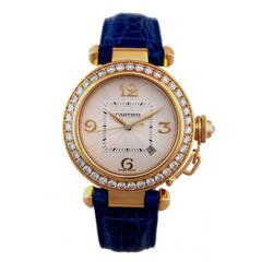 Cartier Lady's Yellow Gold and Diamond Pasha Wristwatch circa 2000s