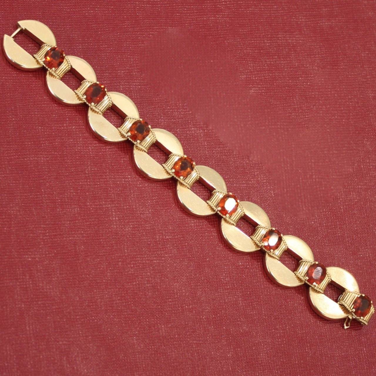 1950s Cartier London Citrine Gold Link Bracelet