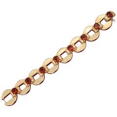 1950s Cartier London Citrine Gold Link Bracelet