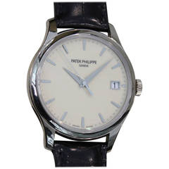 Patek Philippe White Gold Ivory Lacquered Dial Automatic Wristwatch Ref  5227G
