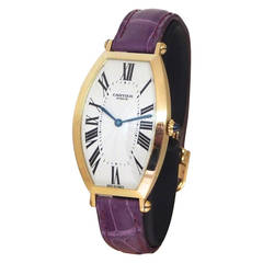 Cartier Lady's Yellow Gold Collection Privee Tonneau Wristwatch