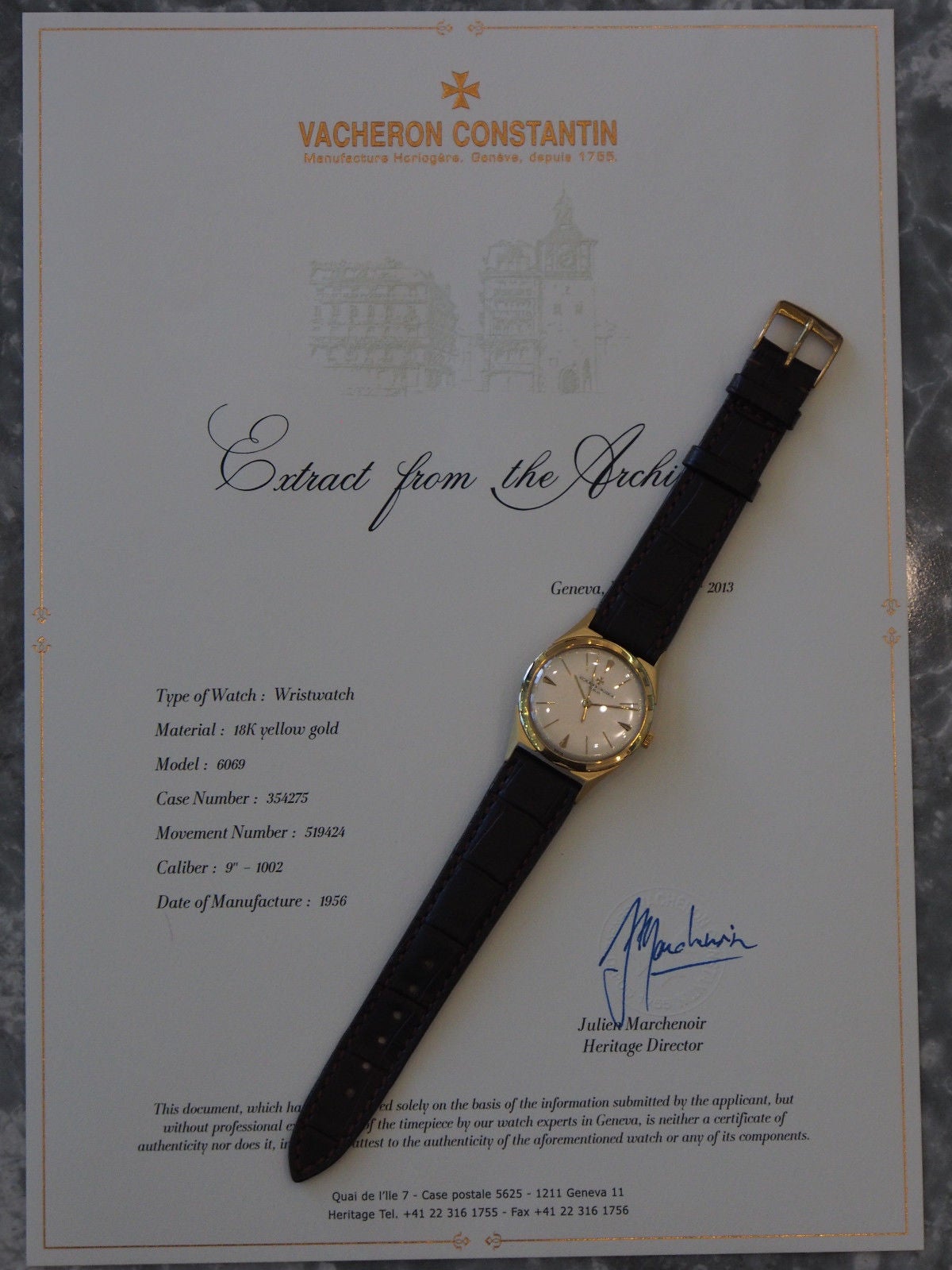 Vacheron & Constantin Yellow Gold Wristwatch circa 1956 2
