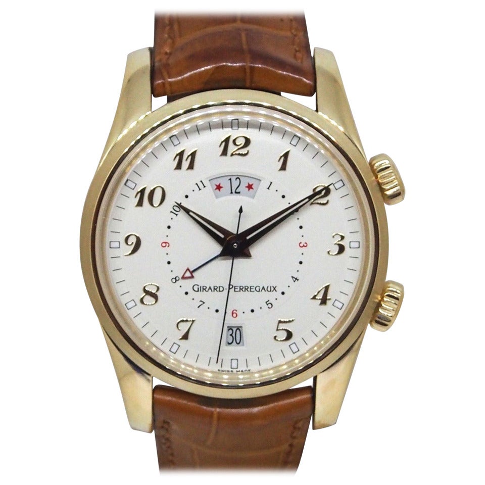 Girard-Perregaux Yellow Gold Traveller II Alarm GMT Wristwatch