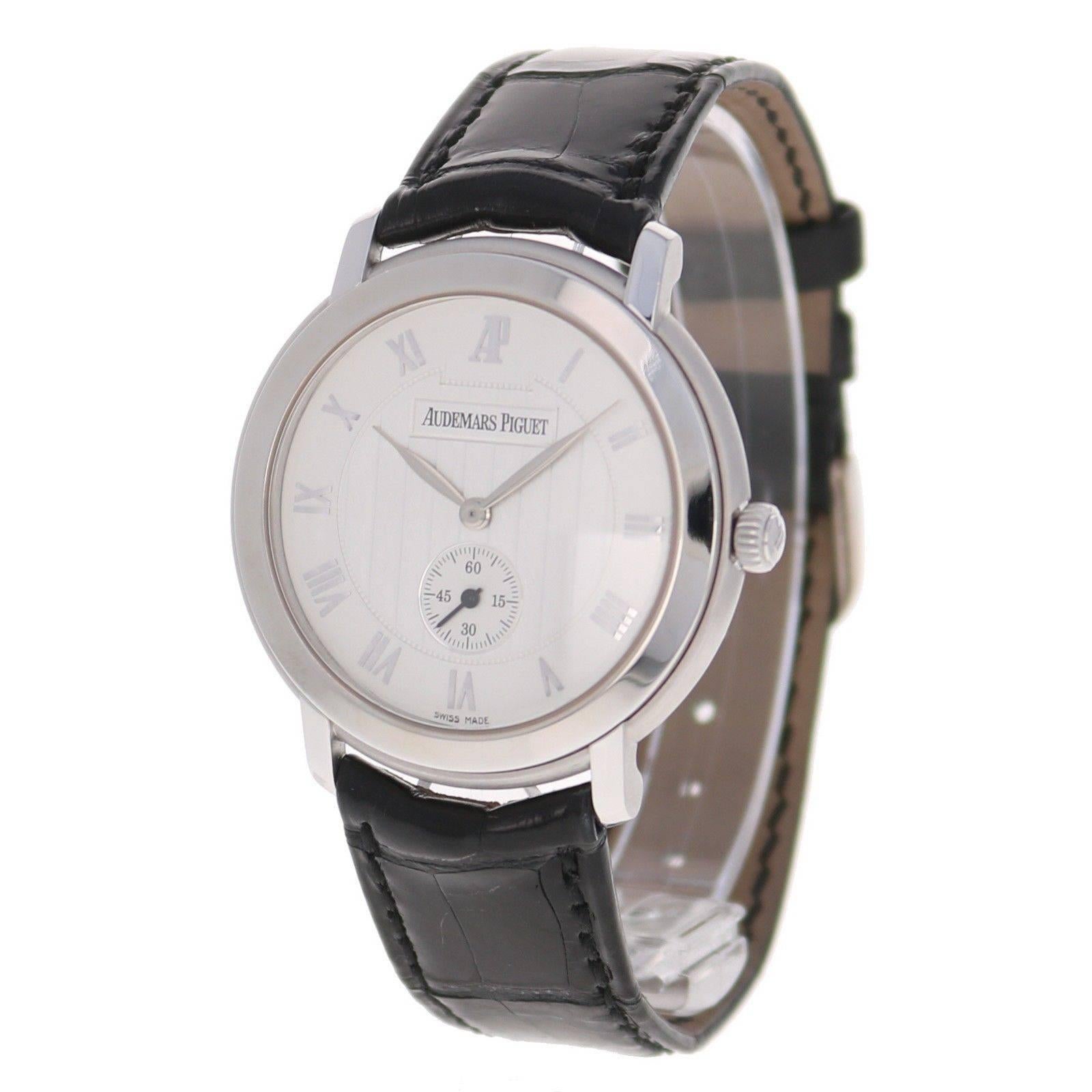 Audemars Piguet Jules Audemars Men's White Gold Small Seconds Manual Wristwatch For Sale