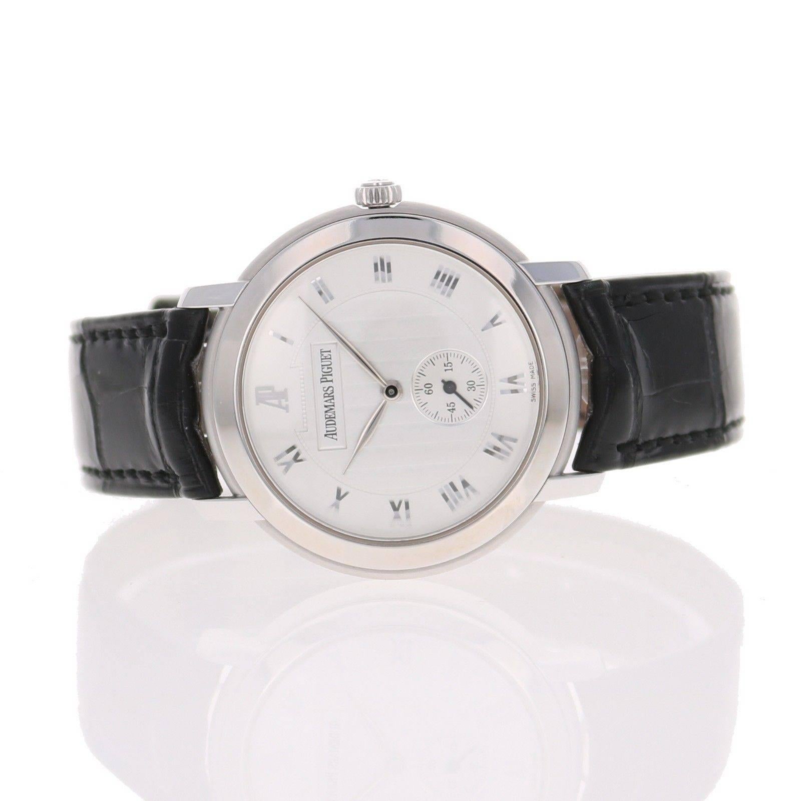 Audemars Piguet Jules Audemars Men's White Gold Small Seconds Manual Wristwatch For Sale 2