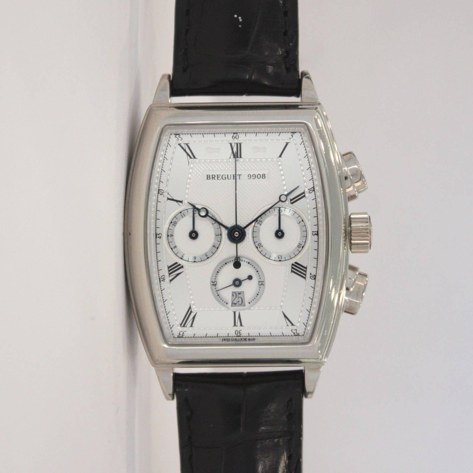 Breguet White Gold Heritage Tonneau Chronograph Wristwatch Ref 5460BB/12/996 4