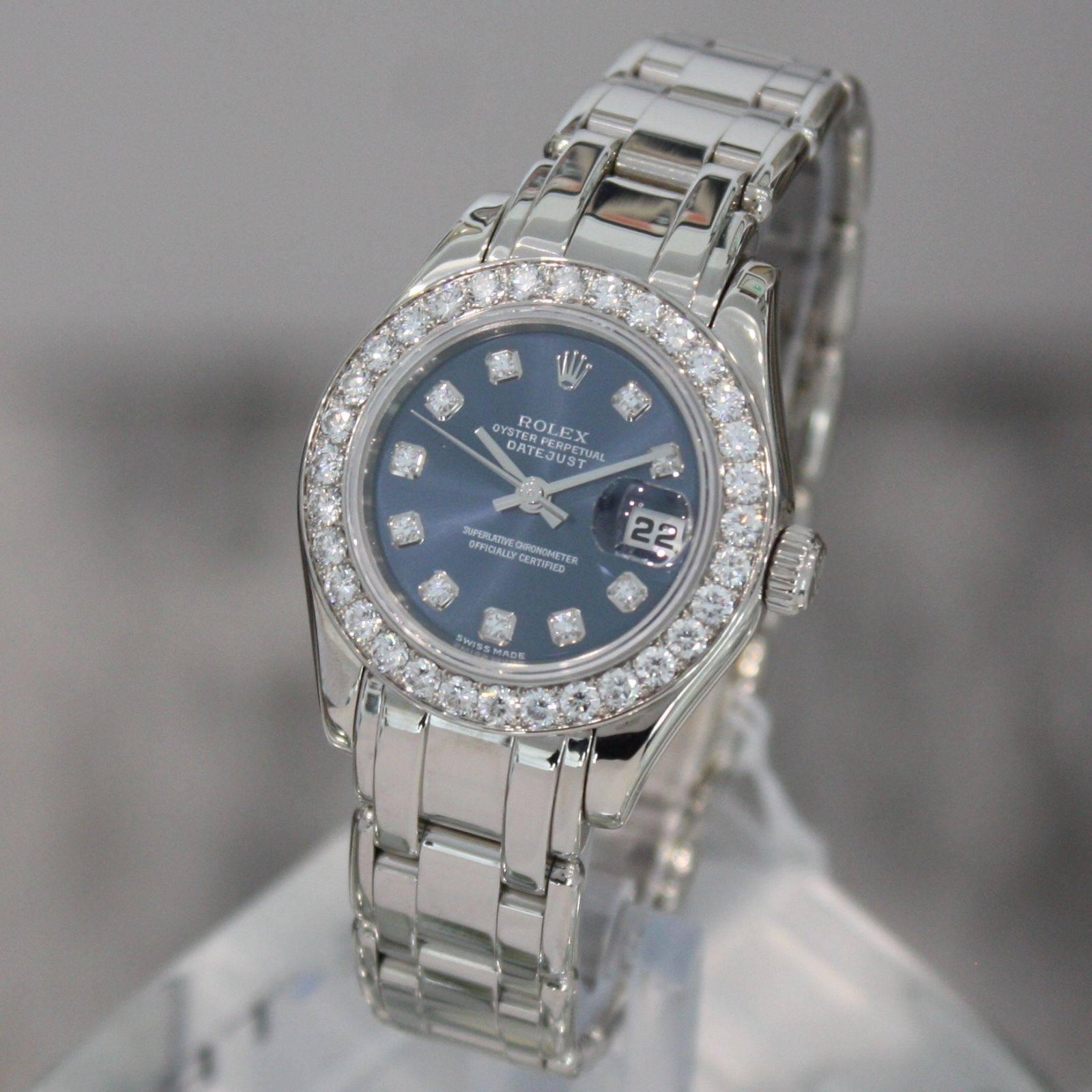 Rolex Lady's Pearlmaster White Gold Diamond Wristwatch Ref 80299 1