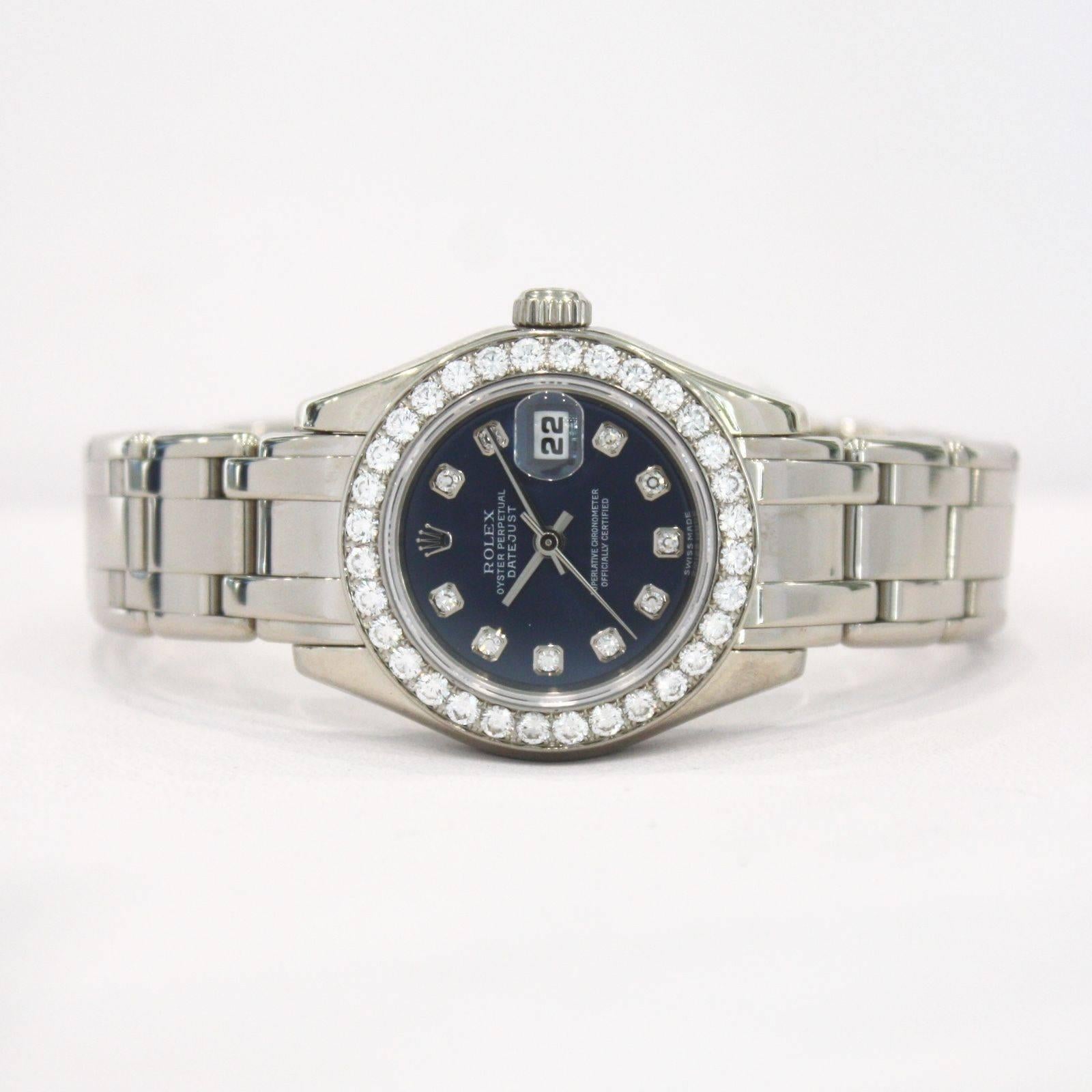 Rolex Lady's Pearlmaster White Gold Diamond Wristwatch Ref 80299 3