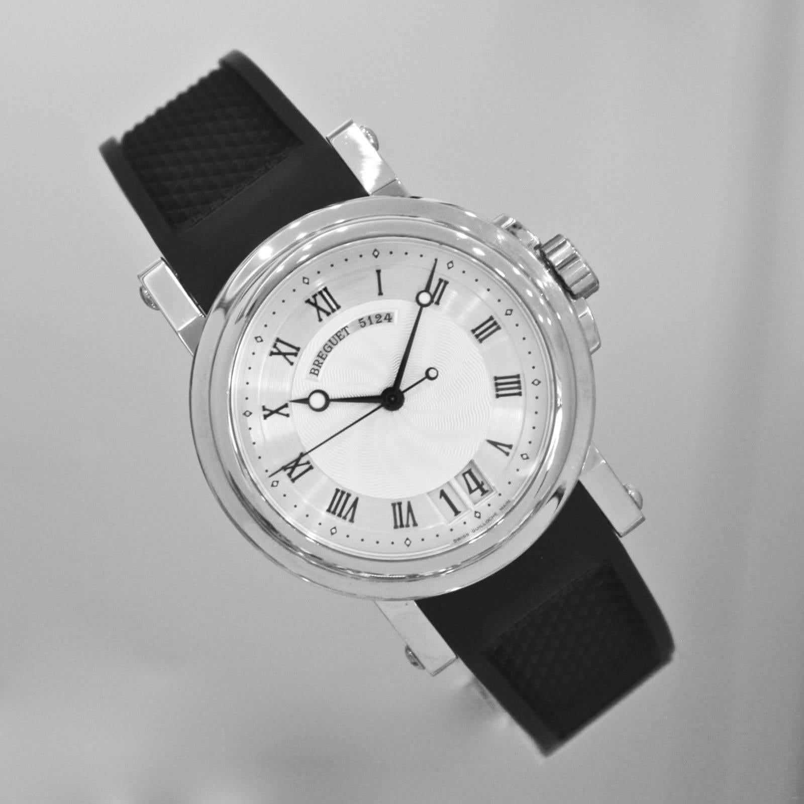 Breguet Stainless Steel Marine Automatic Big Date Wristwatch 1