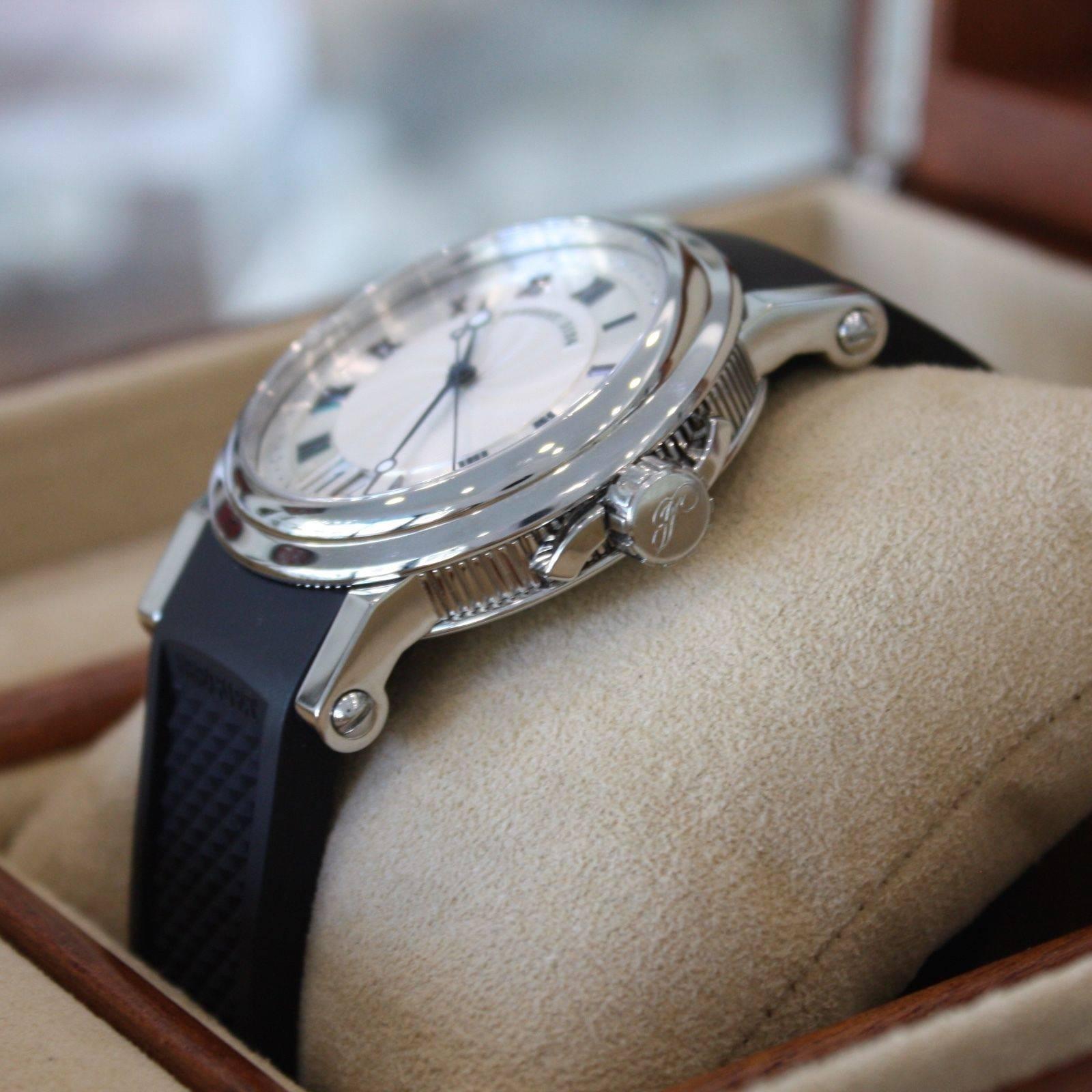Breguet Stainless Steel Marine Automatic Big Date Wristwatch In Good Condition In Los Angeles, CA