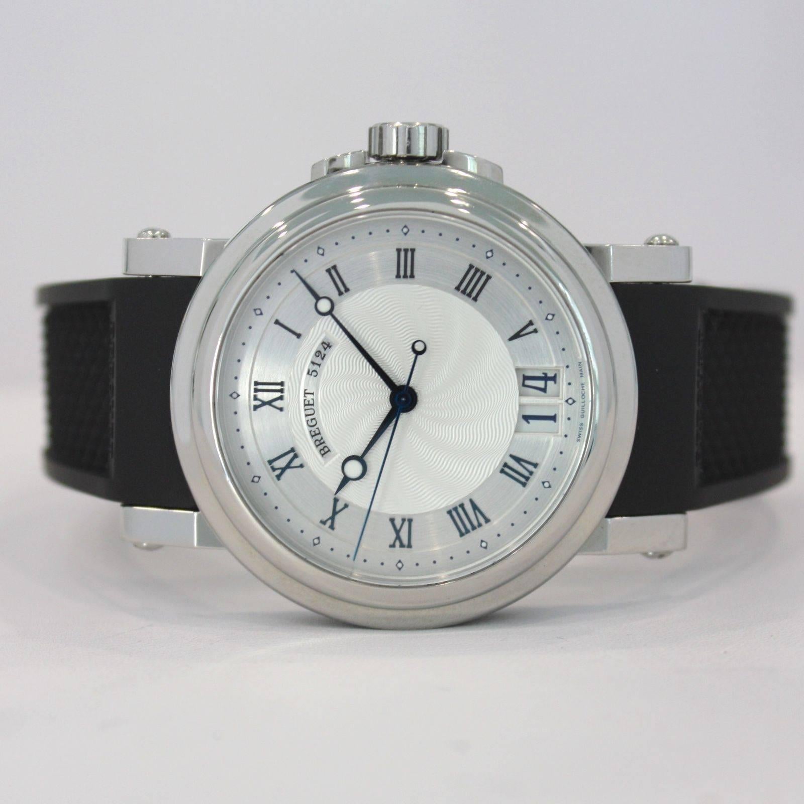 Breguet Stainless Steel Marine Automatic Big Date Wristwatch 2