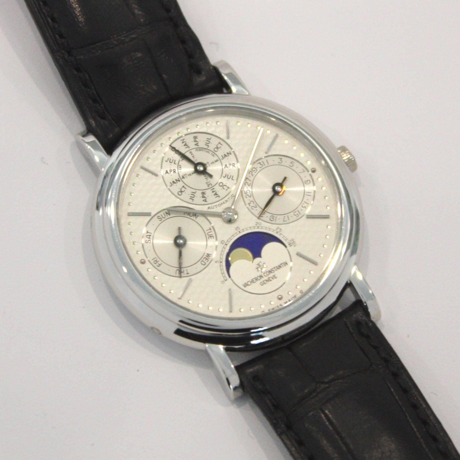 Vacheron Constantin Platinum Patrimony Perpetual Calendar Moon Phase Wristwatch 1
