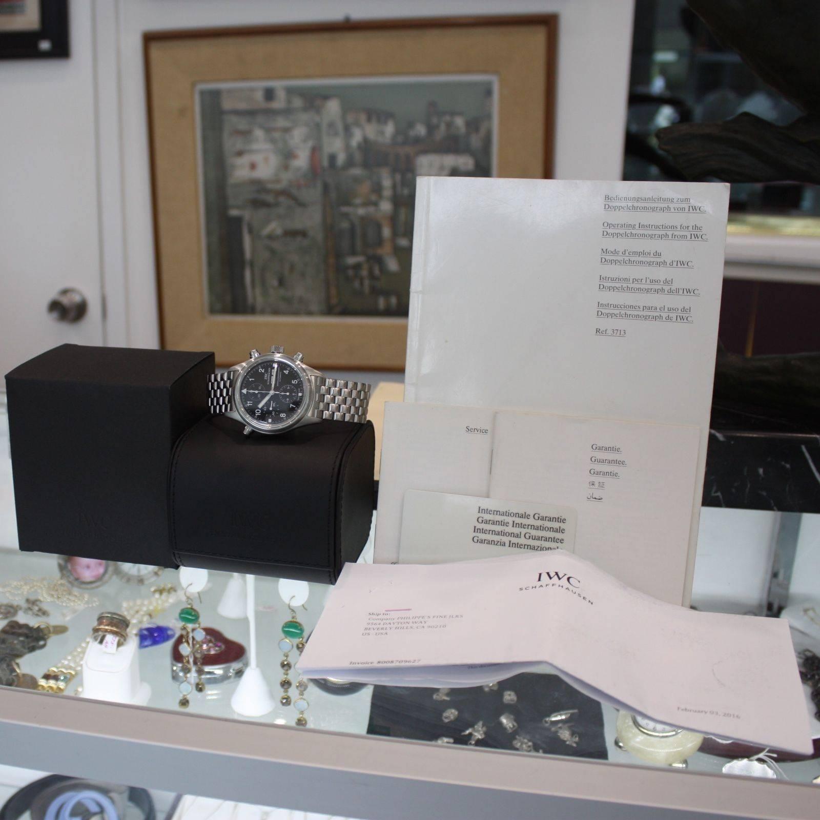 IWC Stainless Steel Pilot Doppelchronograph Rattrapante Split Second Wristwatch 1