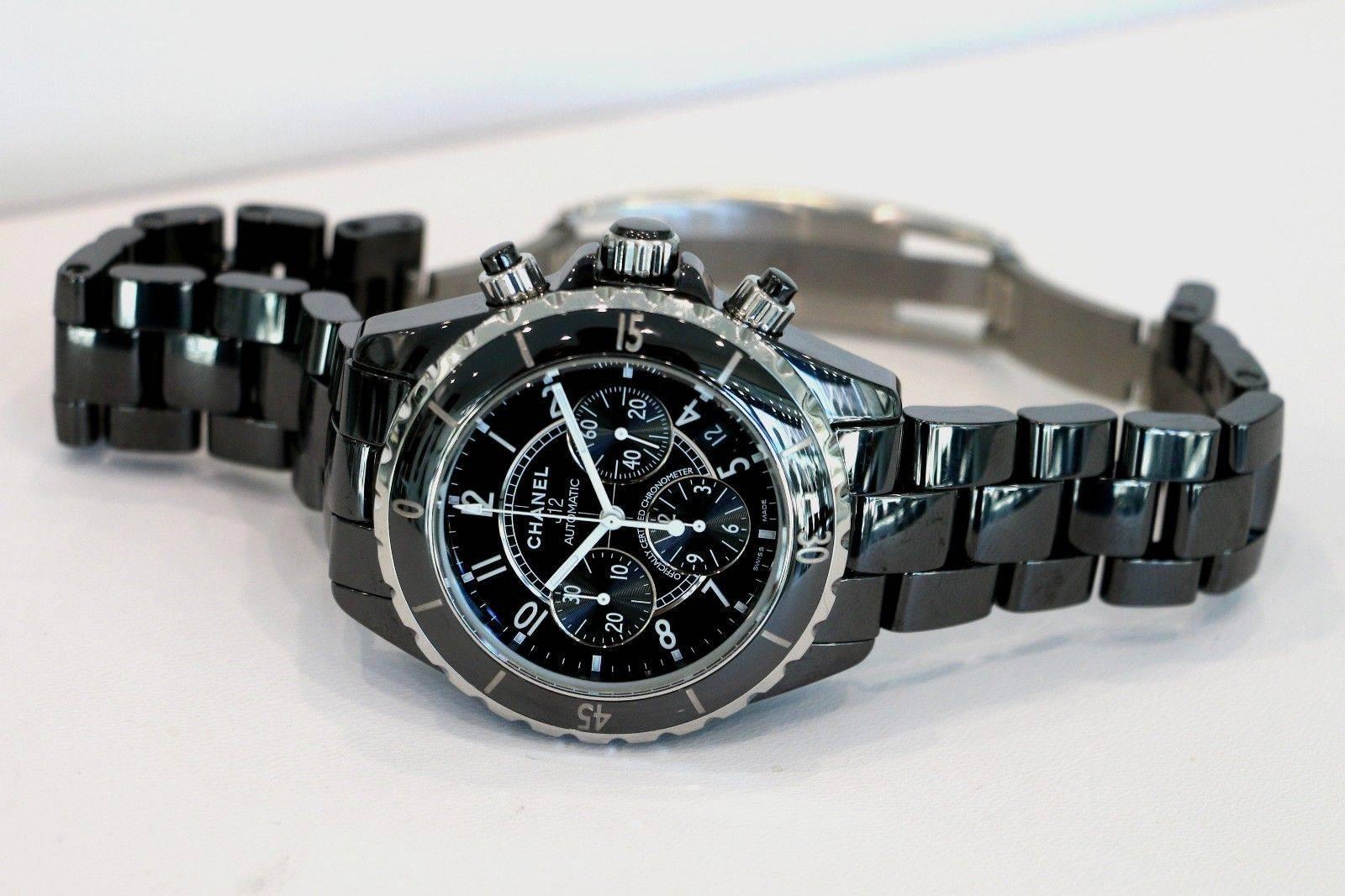 Chanel Black Ceramic J12 Chronograph Automatic Wristwatch 2
