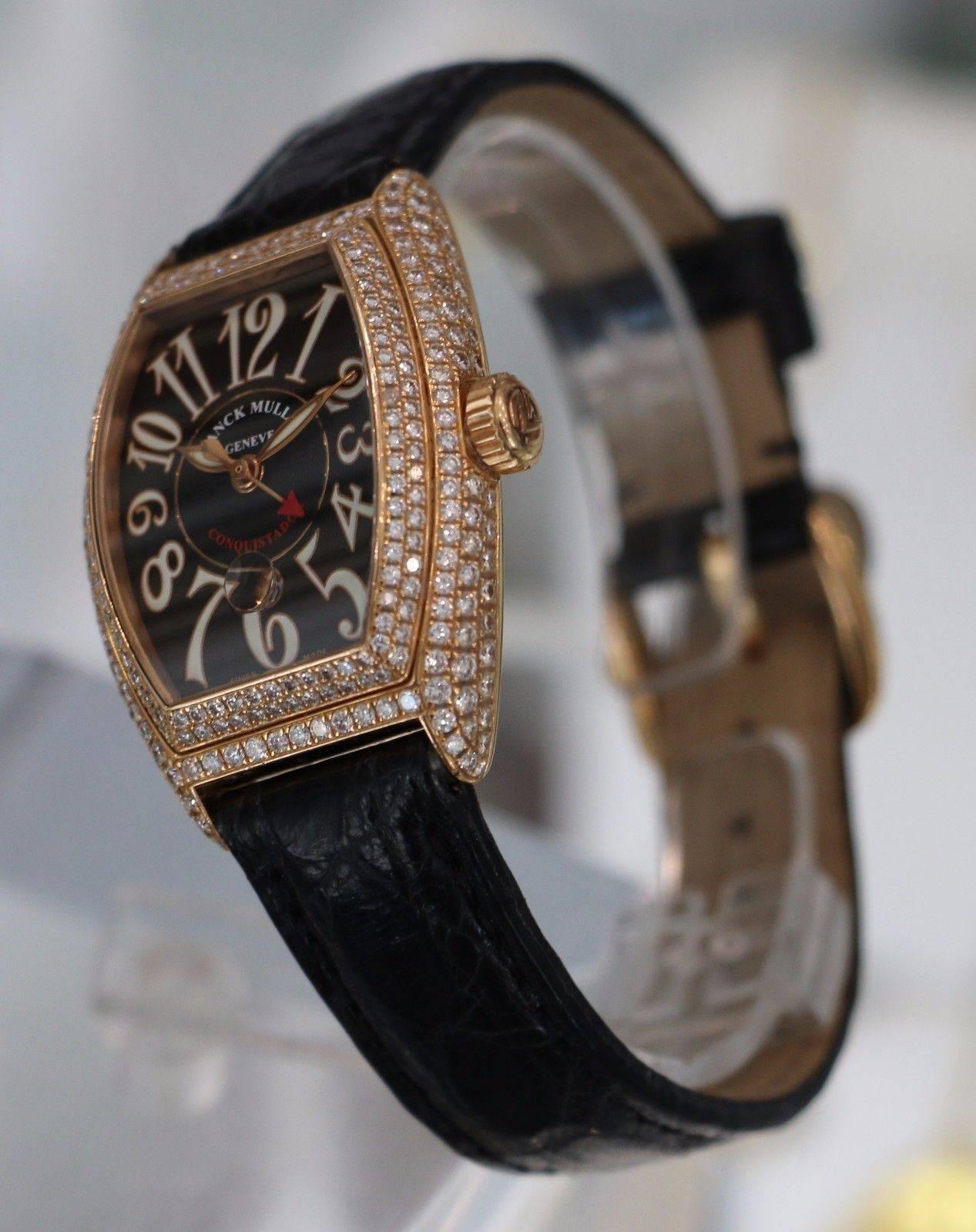 Franck Muller Lady's SCD Rose Gold Diamond Conquistador Automatic Wristwatch 2