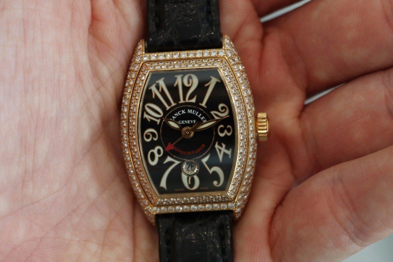 Franck Muller Lady's SCD Rose Gold Diamond Conquistador Automatic Wristwatch 4
