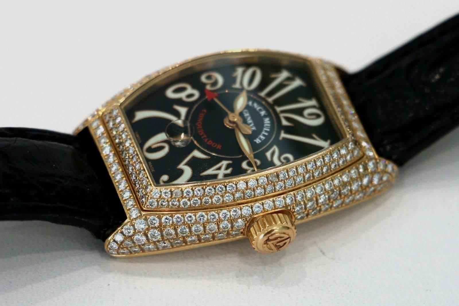 Franck Muller Lady's SCD Rose Gold Diamond Conquistador Automatic Wristwatch 6