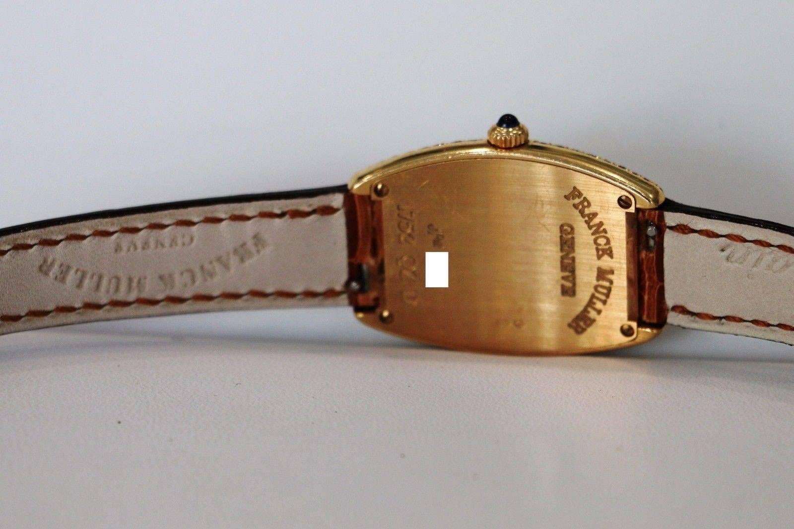 Franck Muller Lady's Rose Gold Diamonds Cintree Curvex Quartz Wristwatch 2