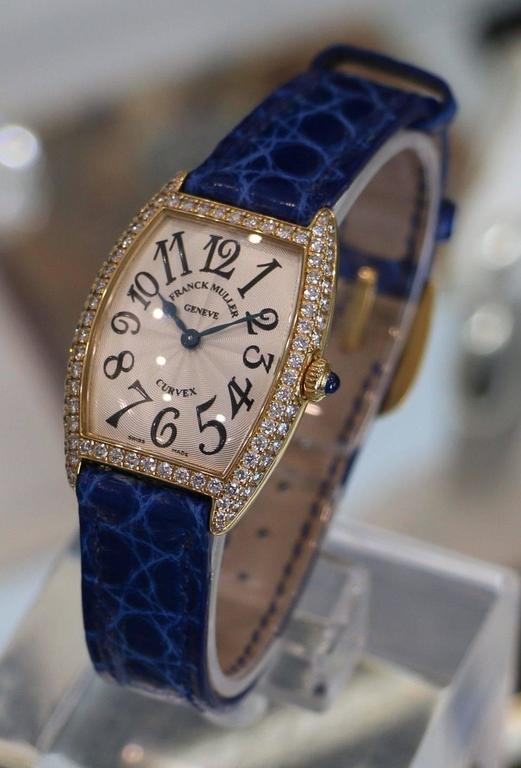 New Franck Muller Curvex Yellow Gold Diamonds Quartz Wristwatch 1752 at ...