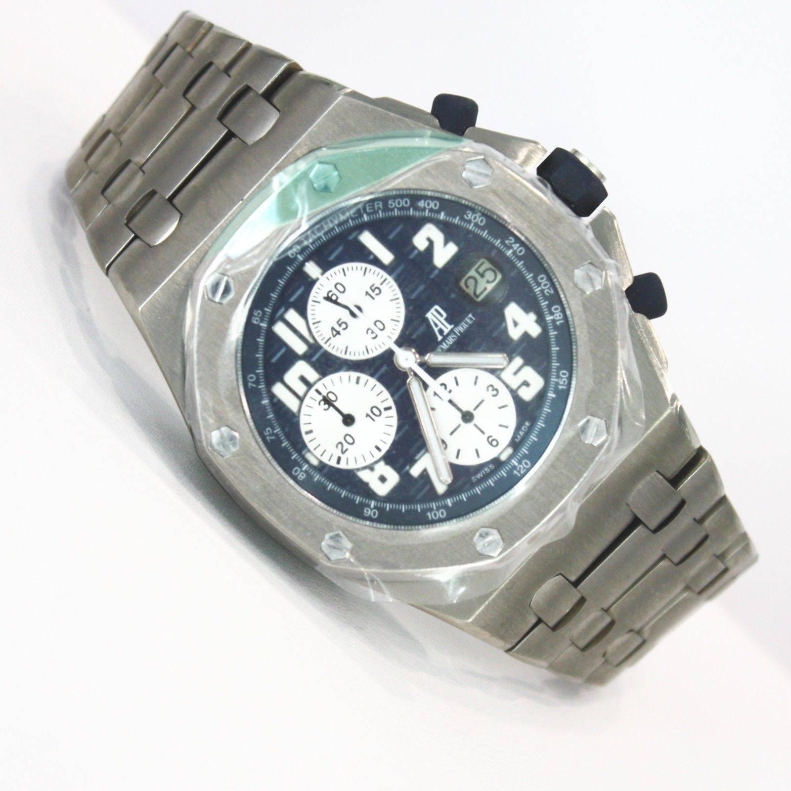 Men's Audemars Piguet Titanium Royal Oak Offshore Blue Themes Automatic Wristwatch