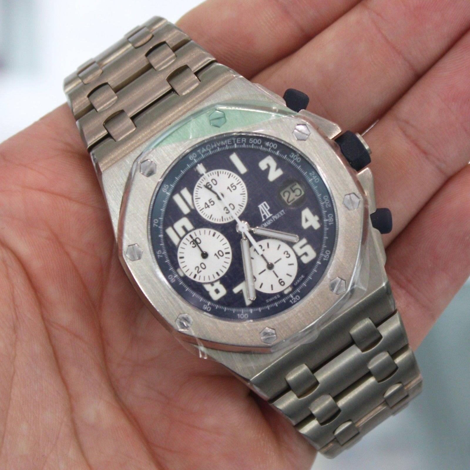 Audemars Piguet Titanium Royal Oak Offshore Blue Themes Automatic Wristwatch 3