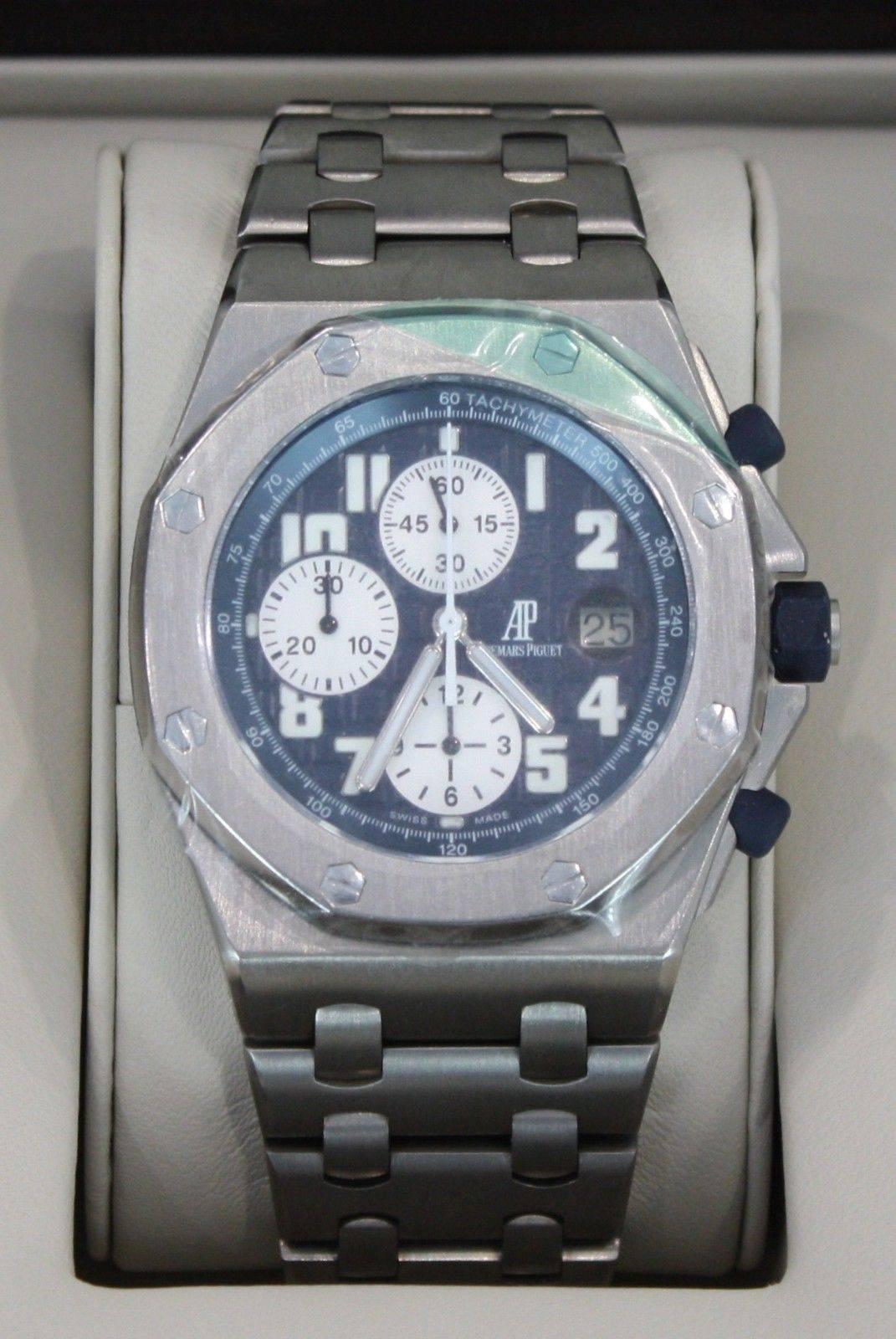Audemars Piguet Titanium Royal Oak Offshore Blue Themes Automatic Wristwatch 4