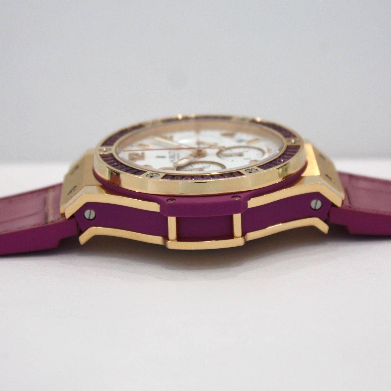 Hublot Rose Gold Purple Amethyst Big Bang Tutti Frutti Automatic Wristwatch 4