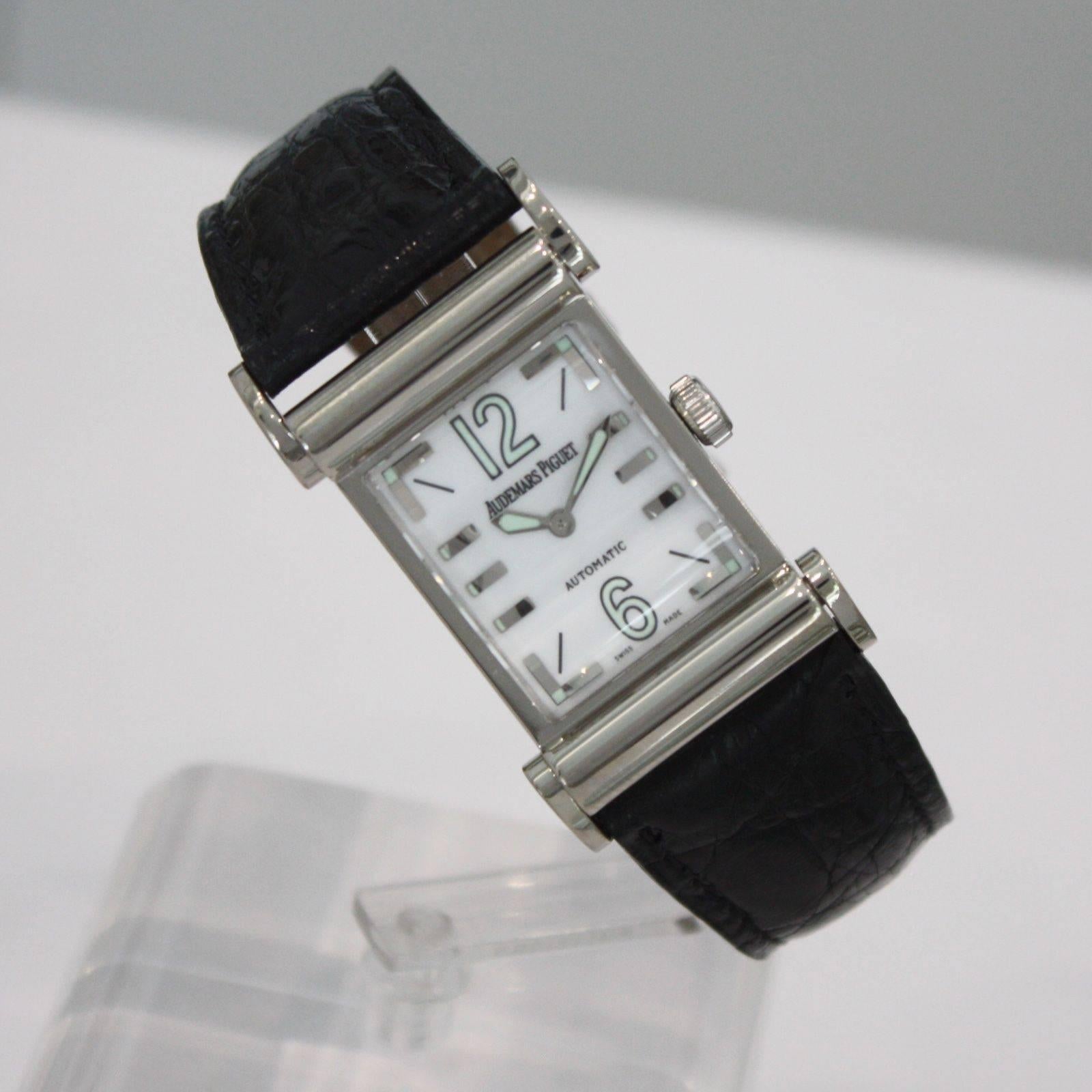 Women's or Men's Audemars Piguet White Gold Canape Automatic Wristwatch For Sale