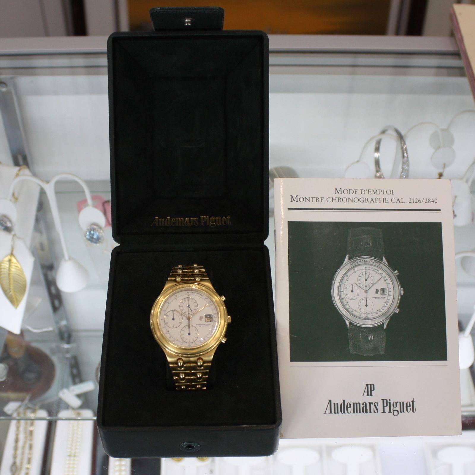 Audemars Piguet Yellow Gold Huitieme Chronograph Automatic Wristwatch  1
