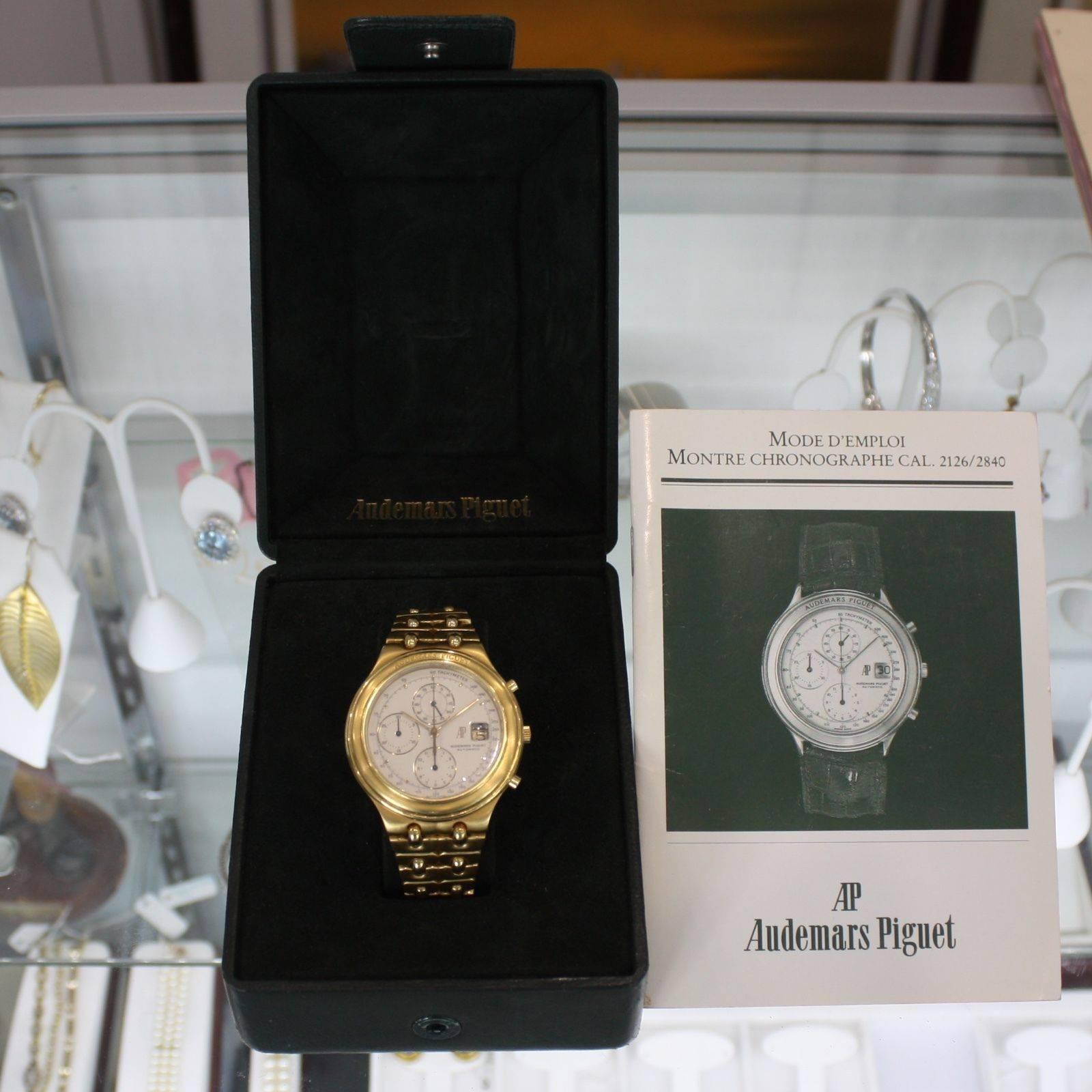 Audemars Piguet Yellow Gold Huitieme Chronograph Automatic Wristwatch 1