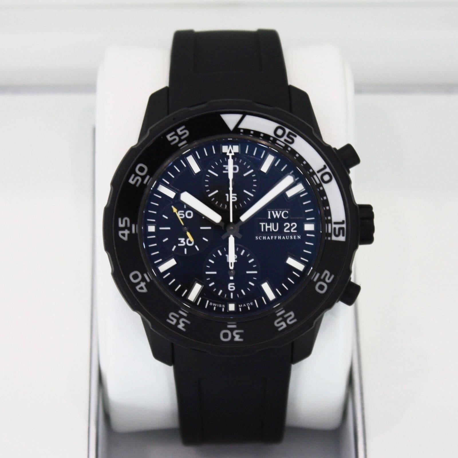 IWC Stainless Steel Aquatimer Chronograph Galapagos Edition Automatic Wristwatch In Excellent Condition In Los Angeles, CA