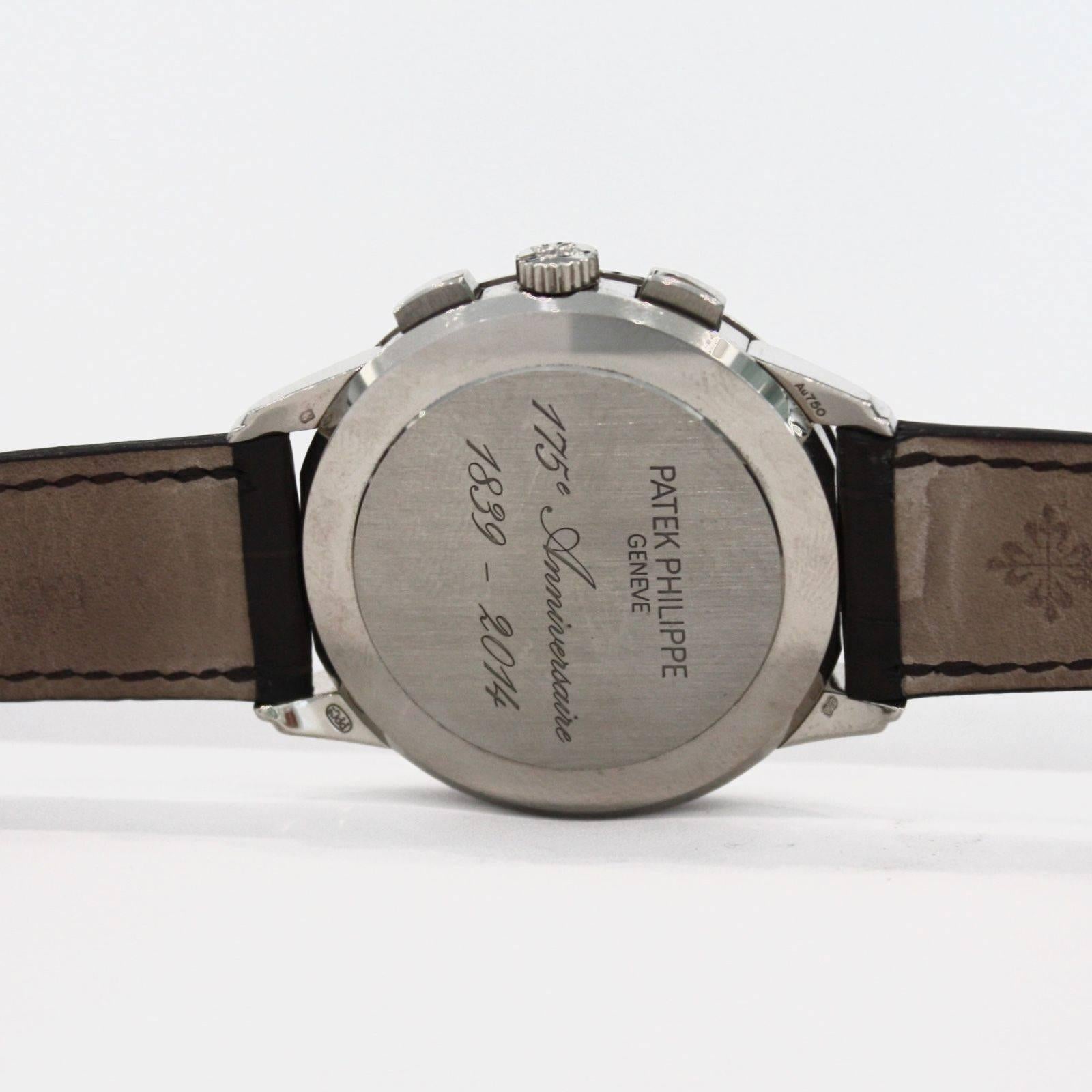 Men's Patek Philippe White Gold Multi-Scale Chronograph Automatic Wristwatch