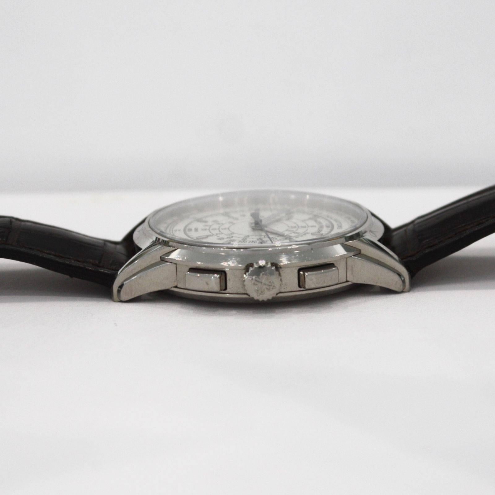 Patek Philippe White Gold Multi-Scale Chronograph Automatic Wristwatch 1