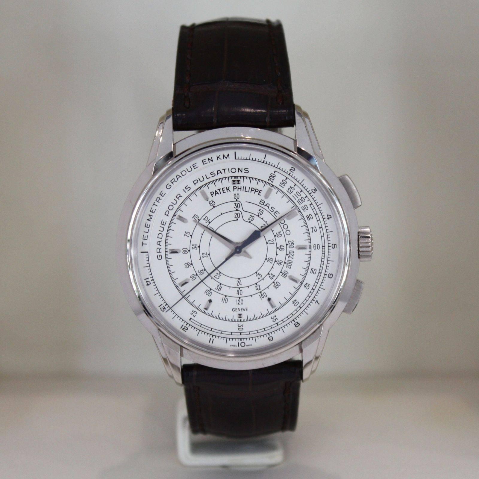 Patek Philippe White Gold Multi-Scale Chronograph Automatic Wristwatch 3