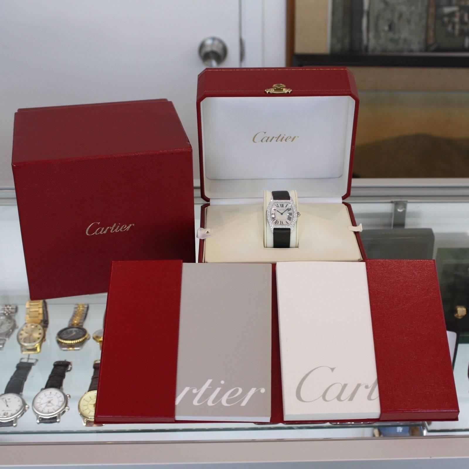 Cartier Ladies White Gold Diamond Tortue Collection de Privee Wristwatch 1