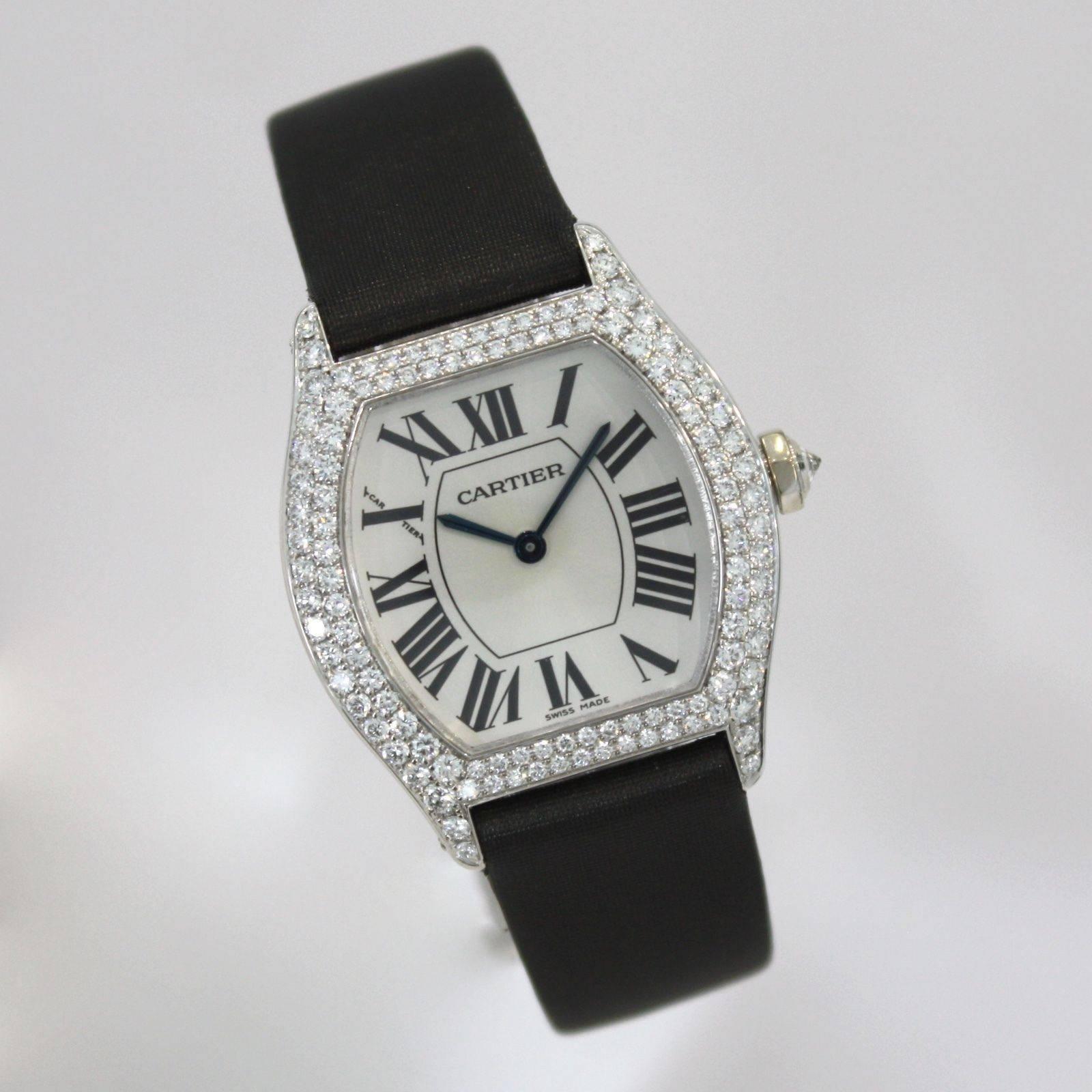 Cartier Ladies White Gold Diamond Tortue Collection de Privee Wristwatch 3