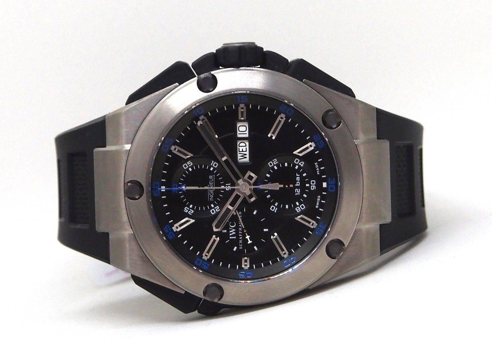 IWC Titanium Ingenieur Double Chronograph Rattrapante Automatic Wristwatch In Excellent Condition In Los Angeles, CA