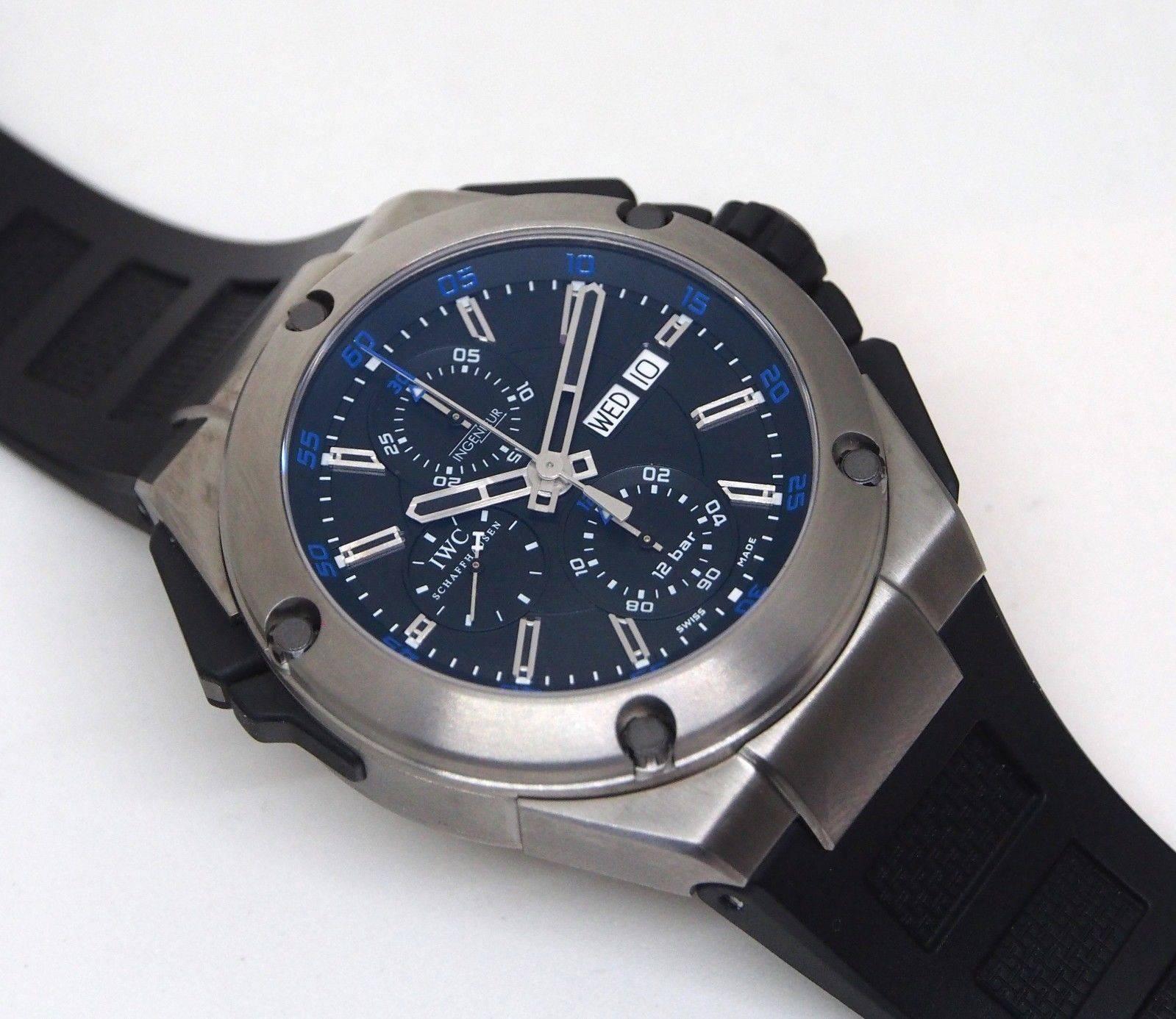 Men's IWC Titanium Ingenieur Double Chronograph Rattrapante Automatic Wristwatch