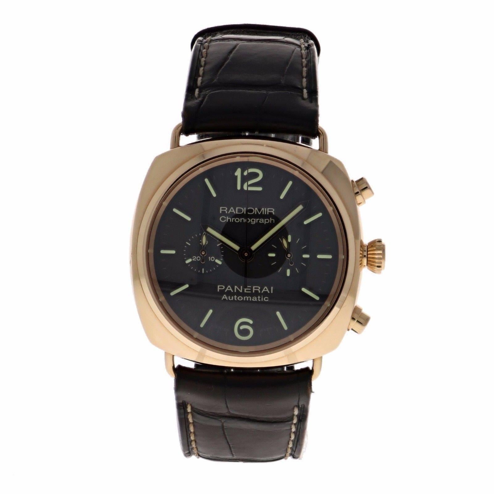 Men's Panerai Rose Gold Special Edition Radiomir Chronograph Automatic Wristwatch